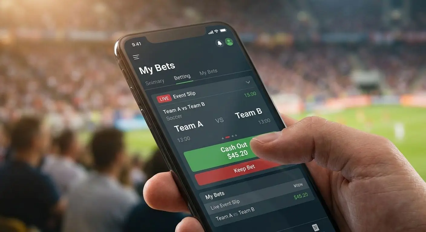 Talão de aposta com opção de Cash Out disponível no telemóvel