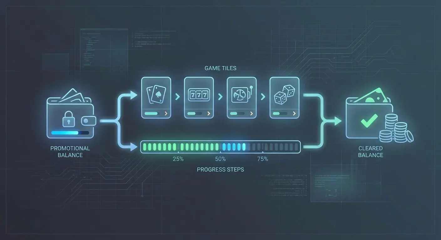 Esquema visual do rollover e das etapas para desbloquear bónus