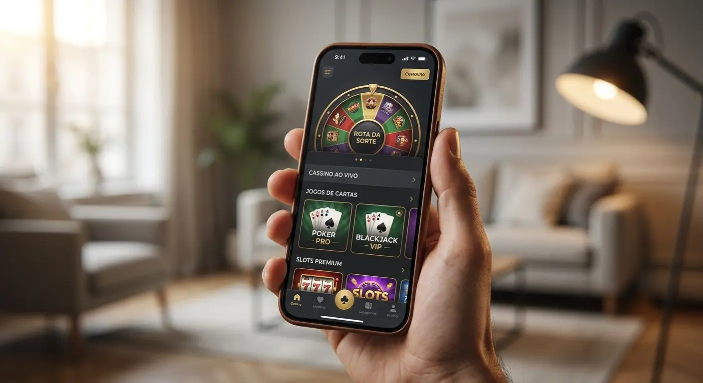 Interface da app no iPhone com lista de jogos